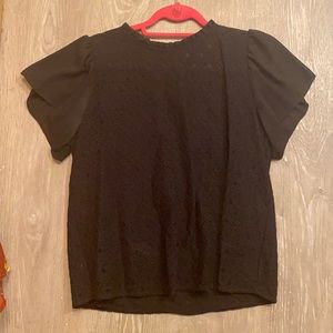 Black M loft patterned work blouse